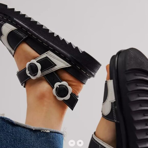 Dr. Martens Black and White Mules - Picture 16 of 16